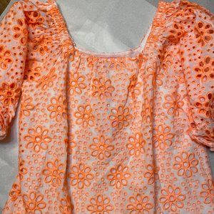 NWT - Lilly Pulitzer Kerrigan Elbow Sleeve Eyelet Top - Size S